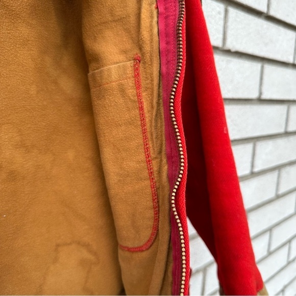 Vintage Woolrich Red Wool Boy Scouts Jacket Sz 10 Smokey Bear Patch Broken Zip - Picture 6 of 13